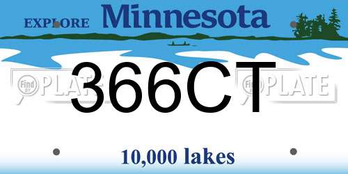 366CT Minnesota License Plate