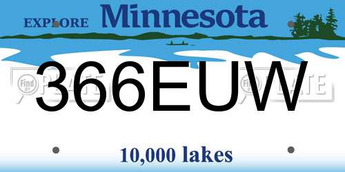 366EUW Minnesota License Plate
