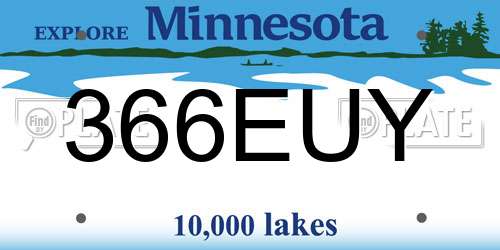 366EUY Minnesota License Plate