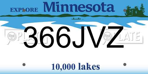 366JVZ Minnesota License Plate