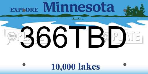 366TBD Minnesota License Plate