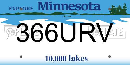 366URV Minnesota License Plate