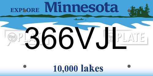 366VJL Minnesota License Plate
