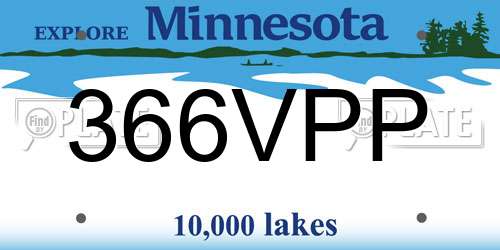 366VPP Minnesota License Plate