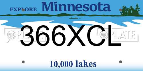 366XCL Minnesota License Plate