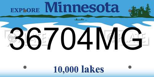 36704MG Minnesota License Plate