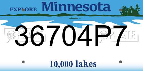 36704P7 Minnesota License Plate