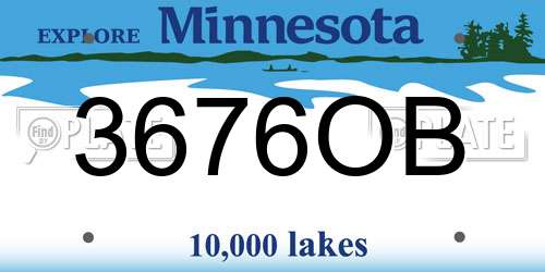 3676OB Minnesota License Plate