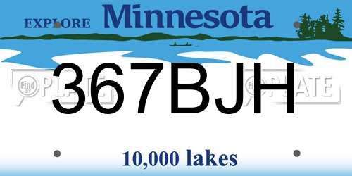 367BJH Minnesota License Plate