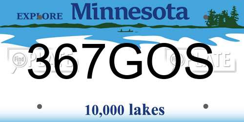 367GOS Minnesota License Plate