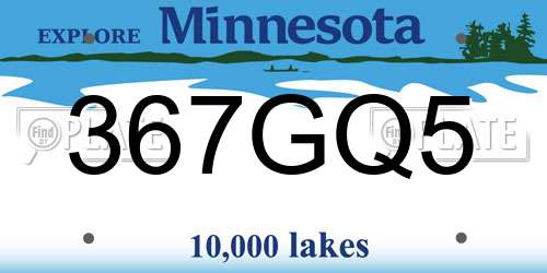 367GQ5 Minnesota License Plate