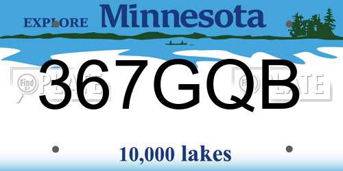 367GQB Minnesota License Plate