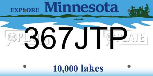 367JTP Minnesota License Plate