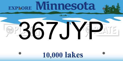 367JYP Minnesota License Plate