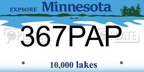 367PAP Minnesota License Plate
