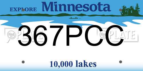 367PCC Minnesota License Plate