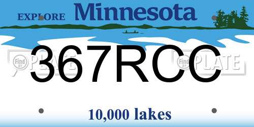 367RCC Minnesota License Plate