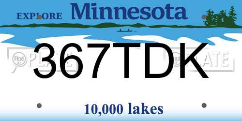 367TDK Minnesota License Plate