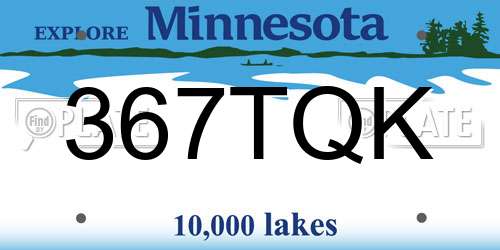 367TQK Minnesota License Plate