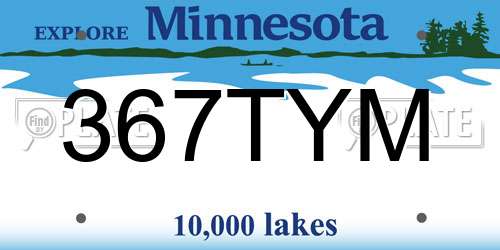 367TYM Minnesota License Plate