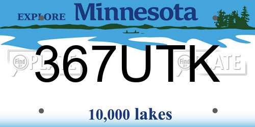 367UTK Minnesota License Plate
