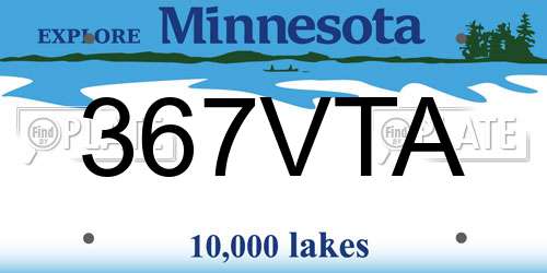 367VTA Minnesota License Plate