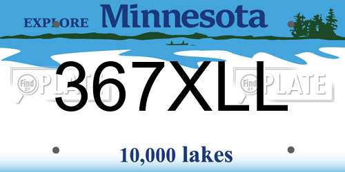 367XLL Minnesota License Plate