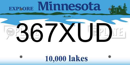 367XUD Minnesota License Plate