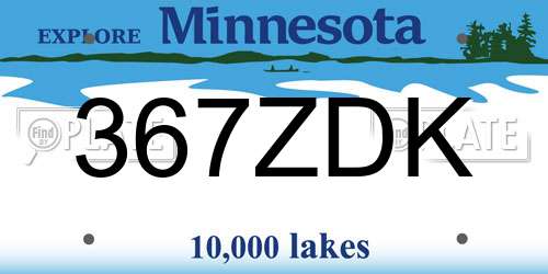 367ZDK Minnesota License Plate