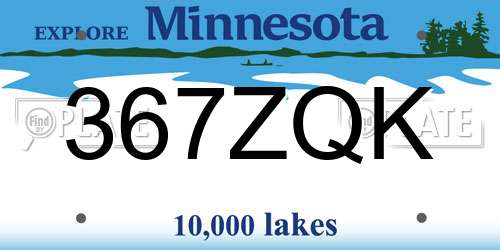 367ZQK Minnesota License Plate