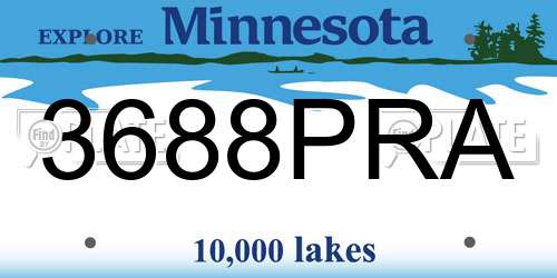 3688PRA Minnesota License Plate