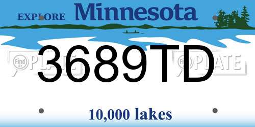 3689TD Minnesota License Plate