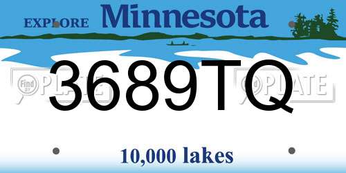 3689TQ Minnesota License Plate