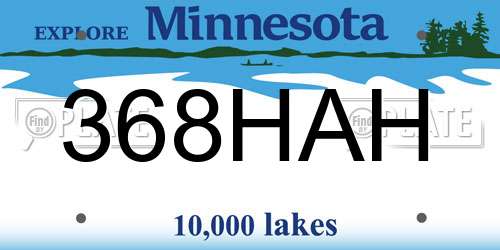 368HAH Minnesota License Plate