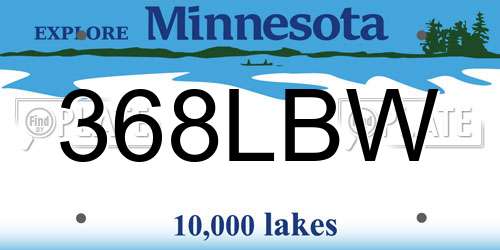 368LBW Minnesota License Plate