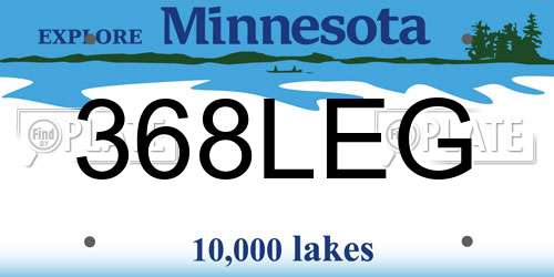 368LEG Minnesota License Plate