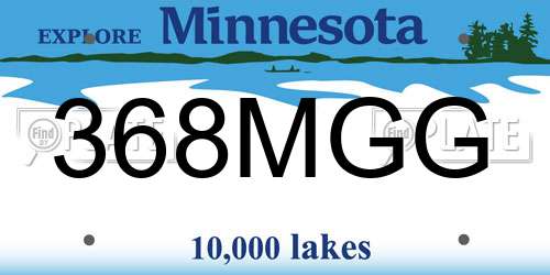 368MGG Minnesota License Plate