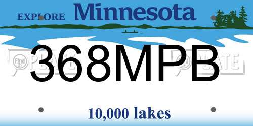 368MPB Minnesota License Plate