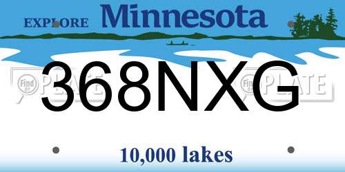 368NXG Minnesota License Plate