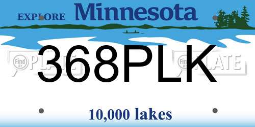 368PLK Minnesota License Plate
