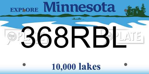 368RBL Minnesota License Plate