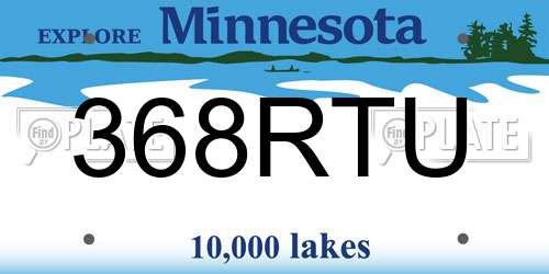 368RTU Minnesota License Plate