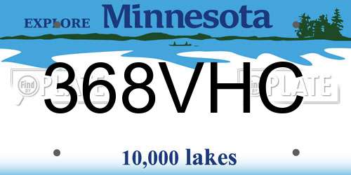 368VHC Minnesota License Plate
