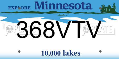368VTV Minnesota License Plate