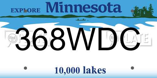 368WDC Minnesota License Plate