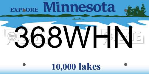 368WHN Minnesota License Plate