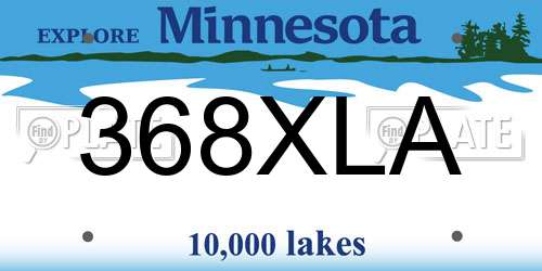 368XLA Minnesota License Plate