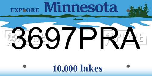 3697PRA Minnesota License Plate