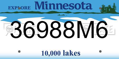 36988M6 Minnesota License Plate