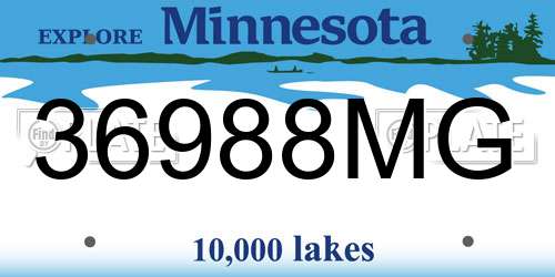 36988MG Minnesota License Plate